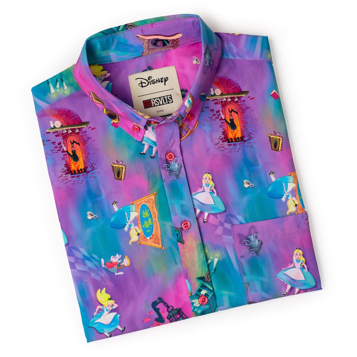 Disney's Alice in Wonderland "Down the Rabbit Hole" - KUNUFLEX Short Sleeve Shirt - Image 8