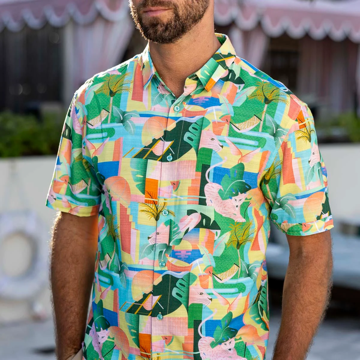 Big Cat Cabana – Bamboo Short Sleeve Shirt - Image 2