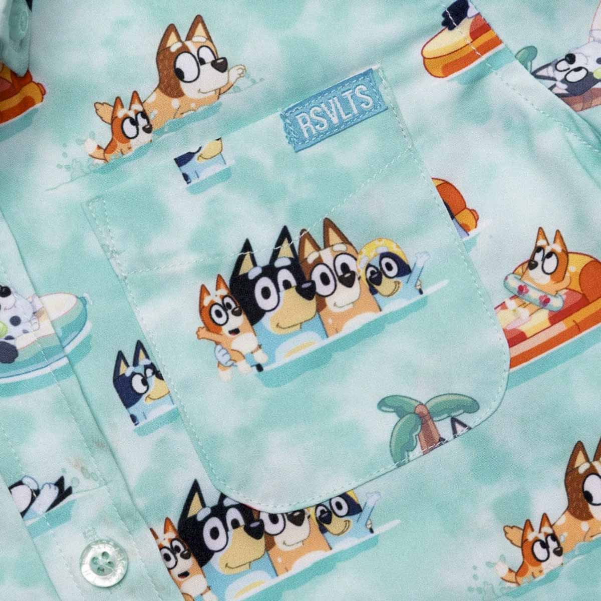 Bluey "Everybody in the Pool" – Preschooler KUNUFLEX Short Sleeve Shirt - Image 2