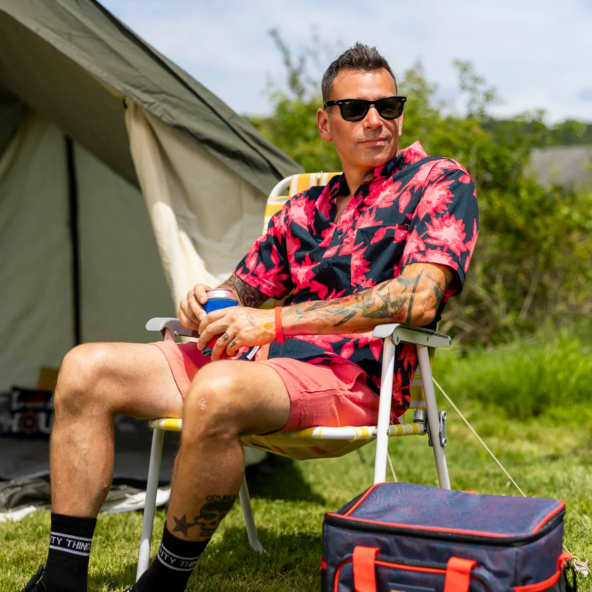 Camp Kunu Floral (Red) – KUNUFLEX Short Sleeve Shirt - Image 2