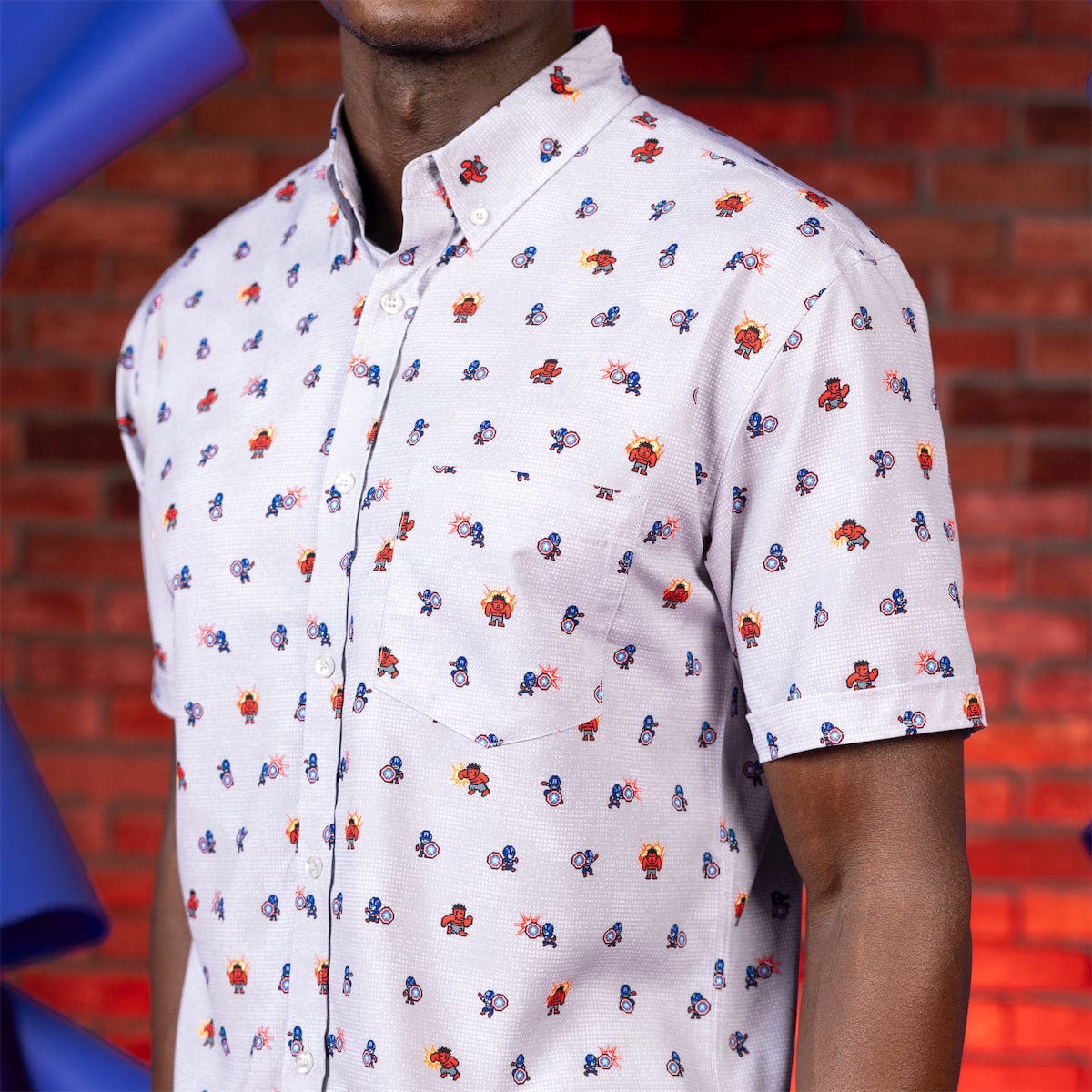 Captain America "Red Fightin' Blue" – KUNUFLEX Short Sleeve Shirt - Image 4