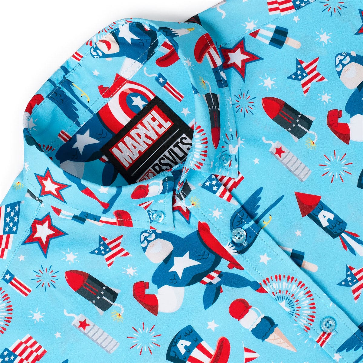 Captain America "Rogers Red Glare" – KUNUFLEX Short Sleeve Shirt - Image 6
