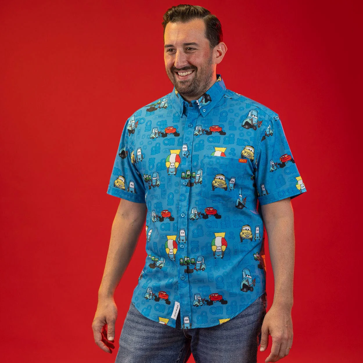 Disney and Pixar Cars "Pit Stop" – KUNUFLEX Short Sleeve Shirt - Image 3