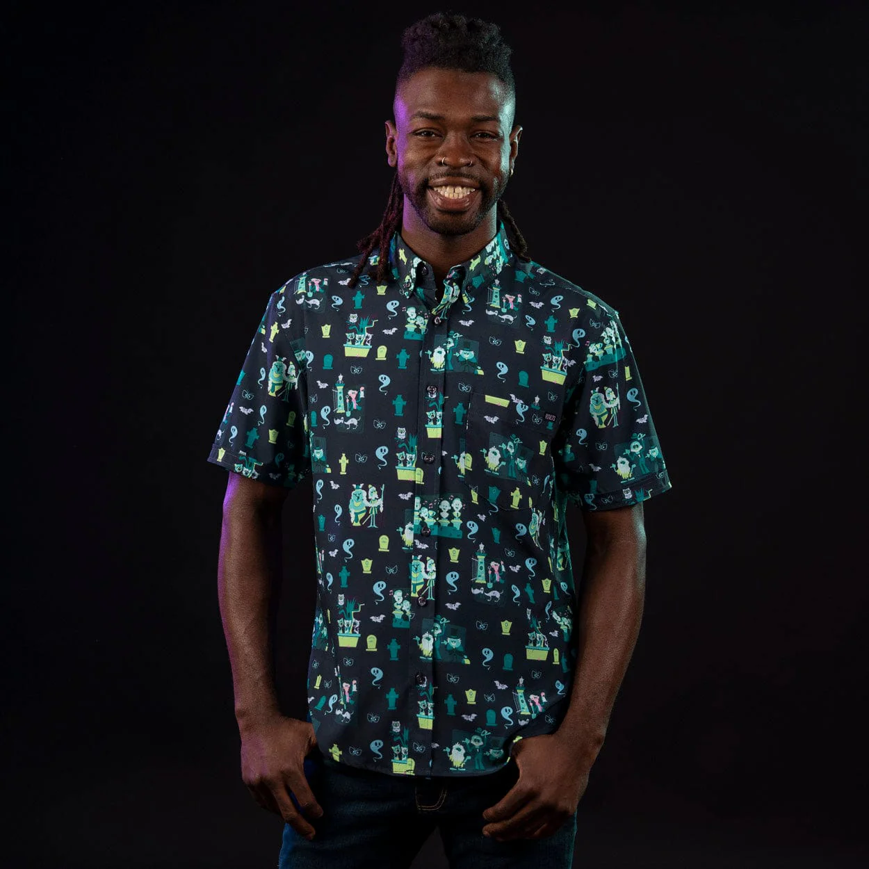 Disneyâs Haunted Mansion âGrim Grinning Graveyardâ â KUNUFLEX Short Sleeve Shirt - Image 3