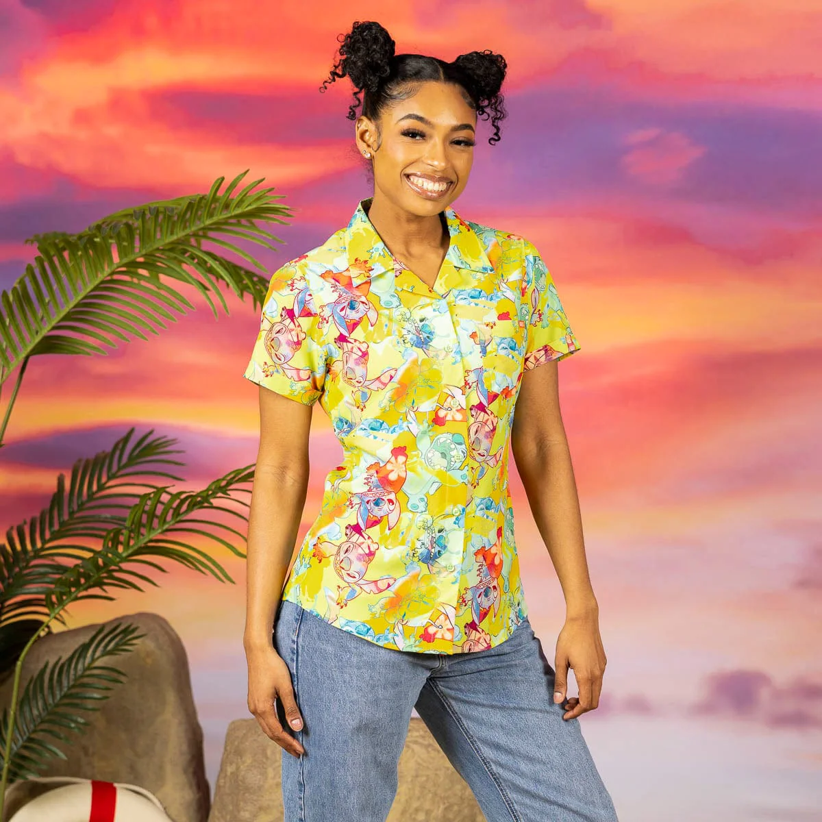 Disney's Lilo & Stitch "Tropical Troublemaker" – Women's KUNUFLEX Short Sleeve ShirtÂ