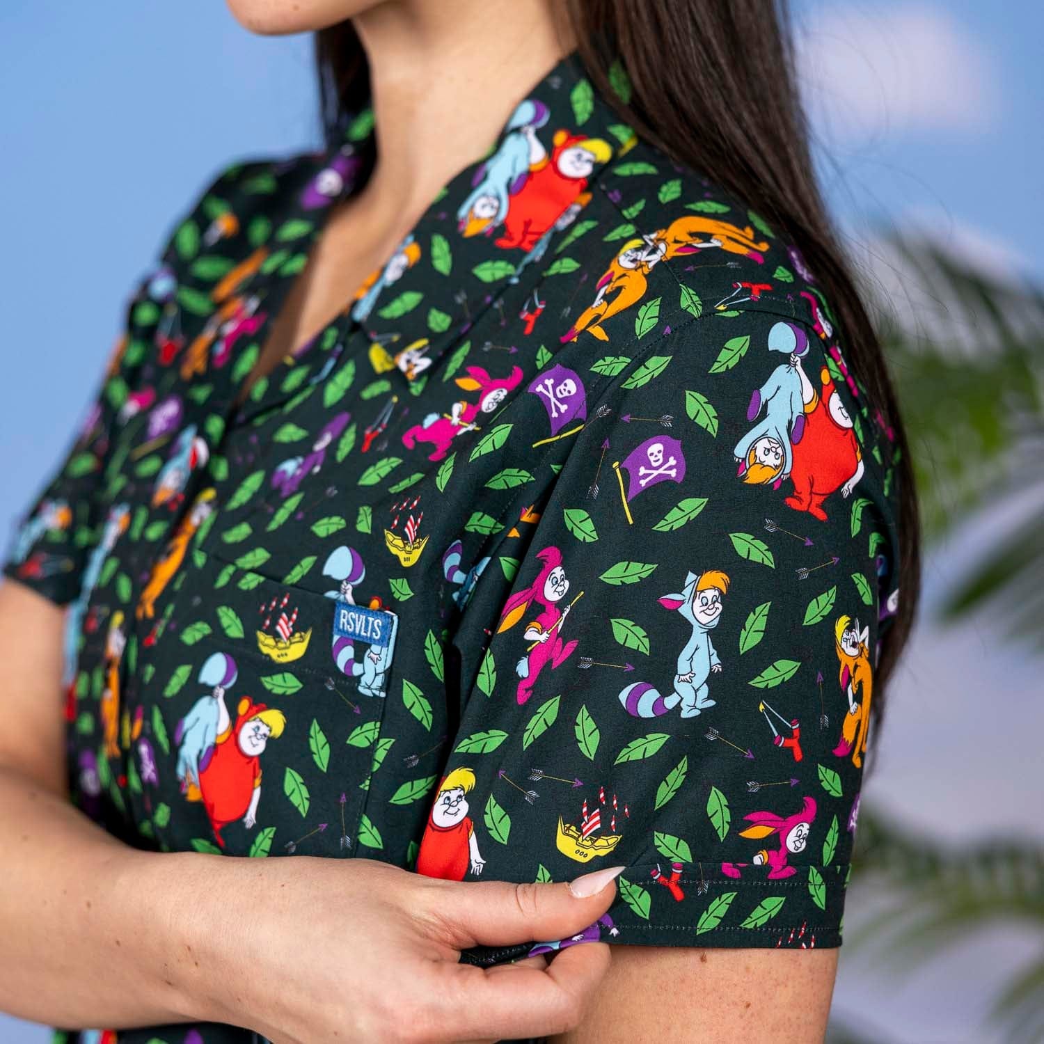 Disney's Peter Pan "Never Grow Up" – Women's KUNUFLEX Short Sleeve Shirt - Image 5