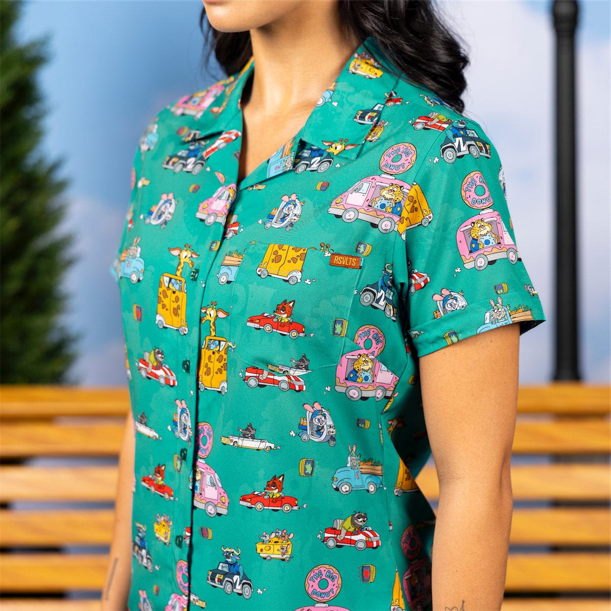 Disney's Zootopia "Zoom-topia" – Women's KUNUFLEX Short Sleeve Shirt - Image 3