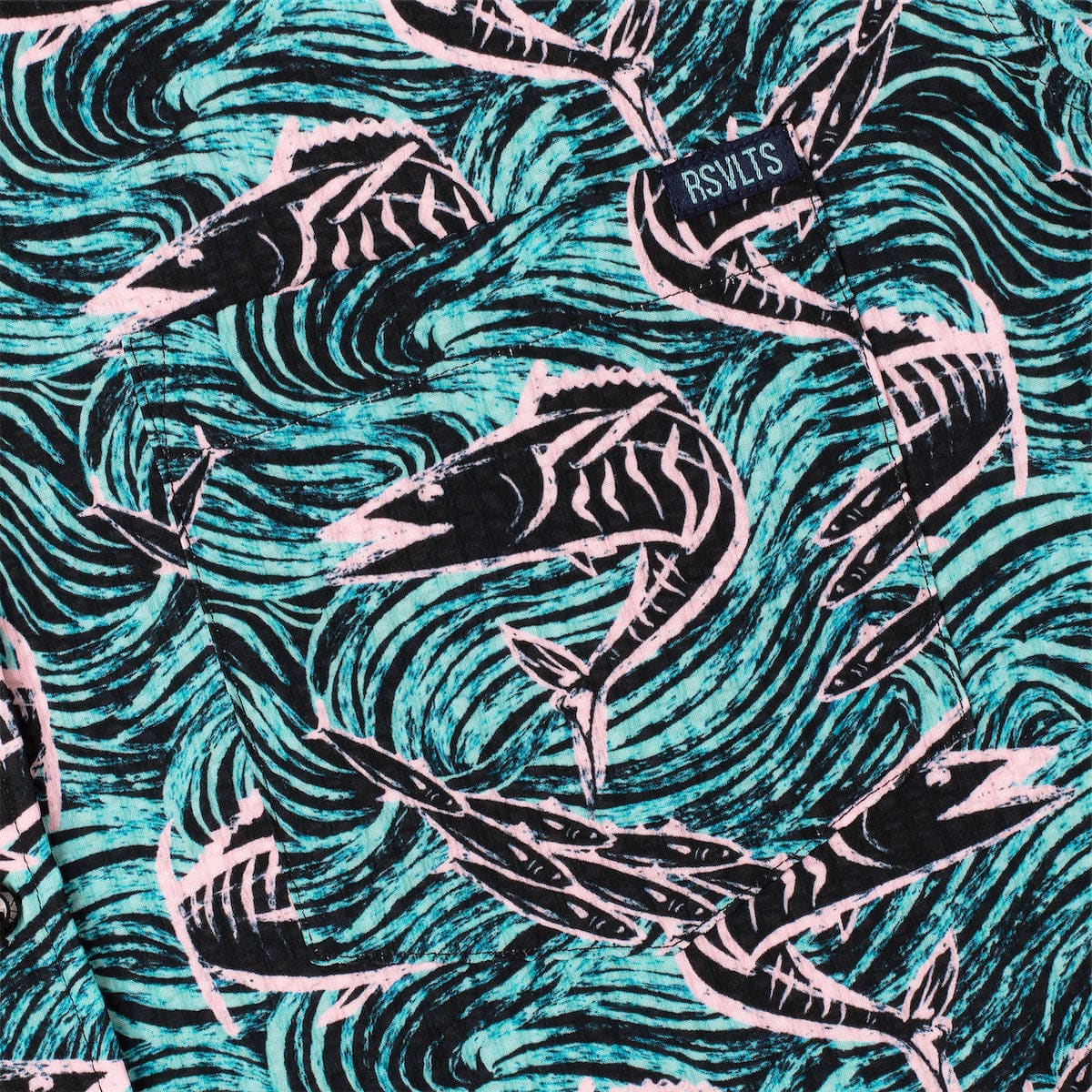 Fishies – Stretch Seersucker Short Sleeve Shirt - Image 4