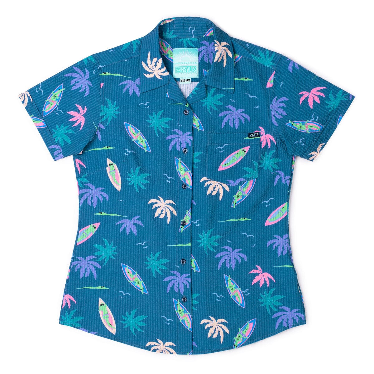 Gator Rays – Women's Stretch Seersucker Short Sleeve Shirt - Image 2