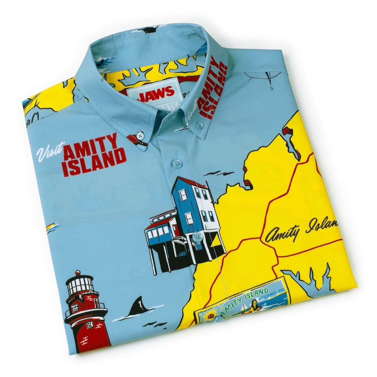 Jaws 50th Anniversary "Mapped Out Mayhem" – KUNUFLEX Short Sleeve Shirt - Image 9