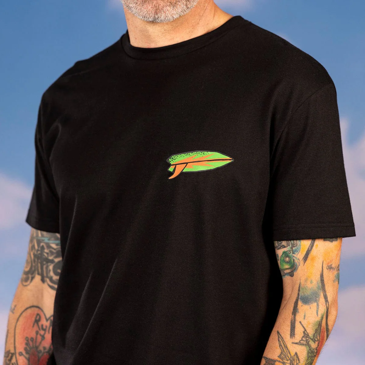 Jaws 50th Anniversary "Sun. Surf. Shark." – Crewneck Tee - Image 6