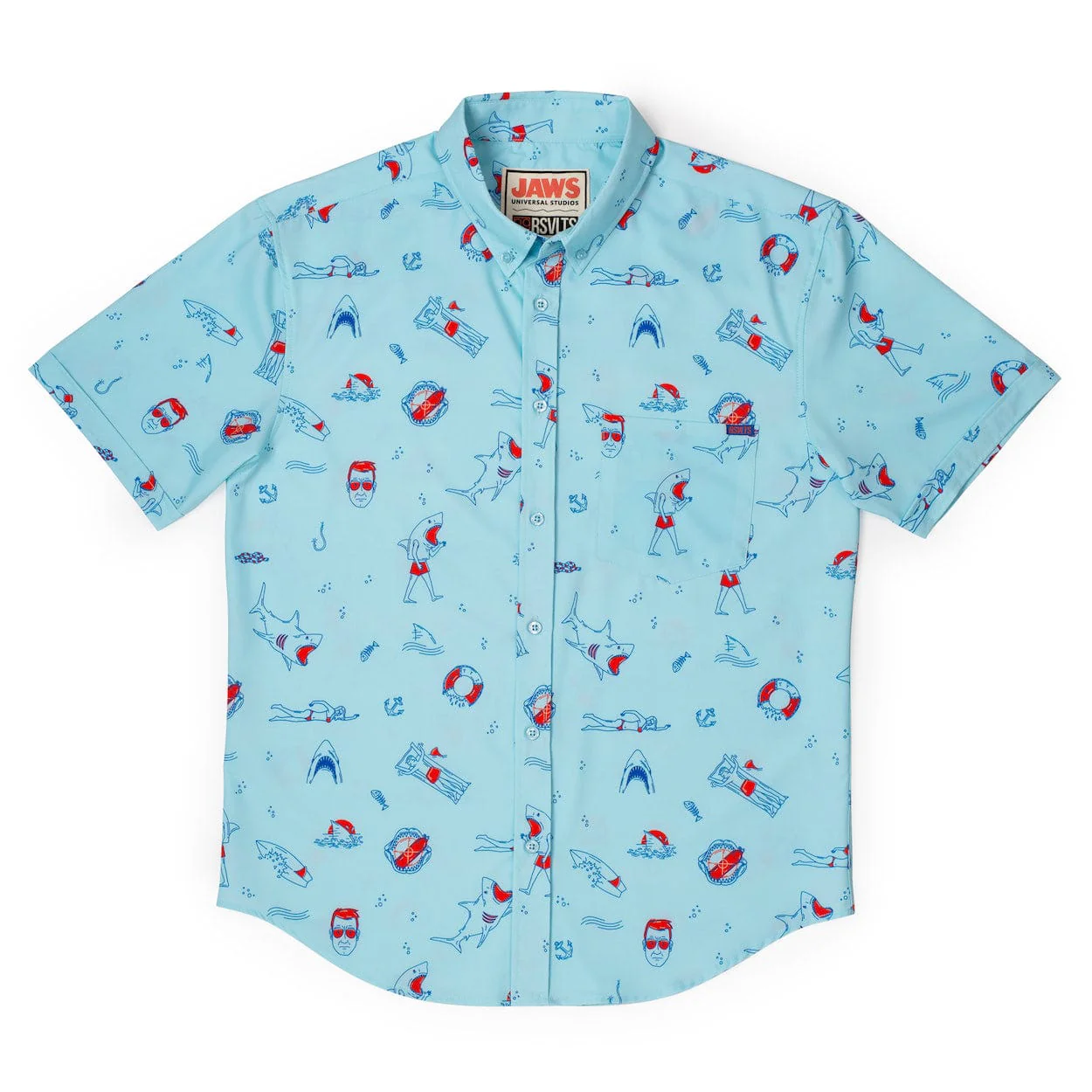 Jaws "Amity Island Welcomes You" – KUNUFLEX Short Sleeve Shirt - Image 3