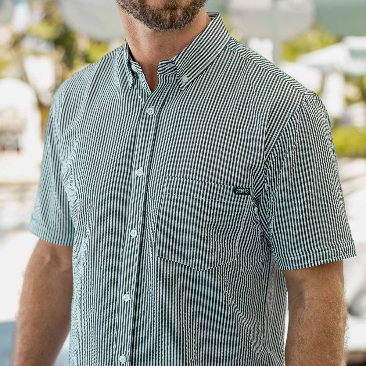 John, My Boy! – Stretch Seersucker Short Sleeve Shirt - Image 2