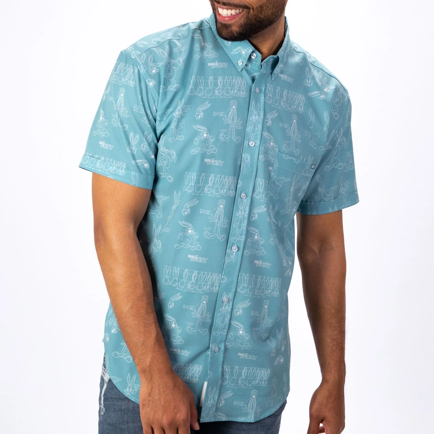 Looney Tunes "Bunny Blueprints" – KUNUFLEX Short Sleeve Shirt - Image 3