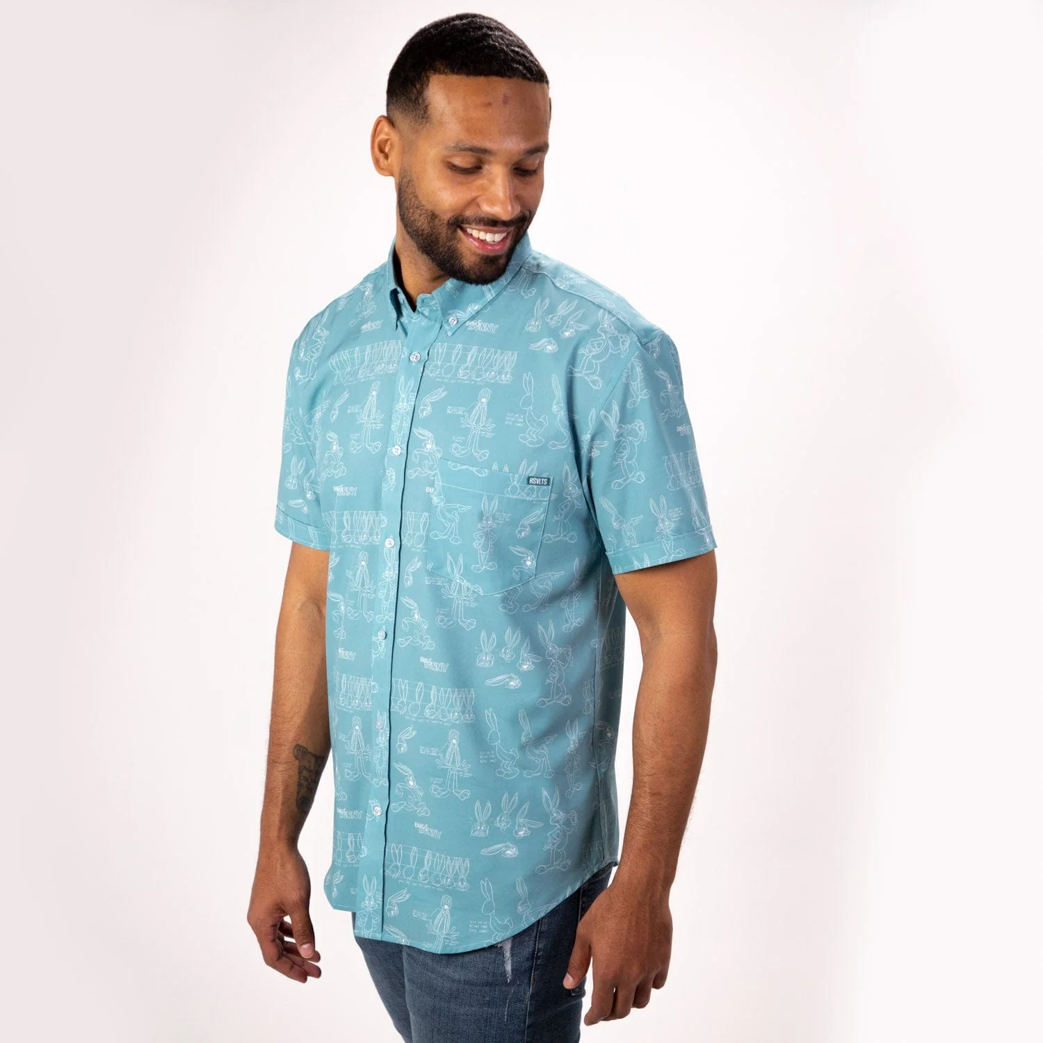 Looney Tunes "Bunny Blueprints" – KUNUFLEX Short Sleeve Shirt - Image 8