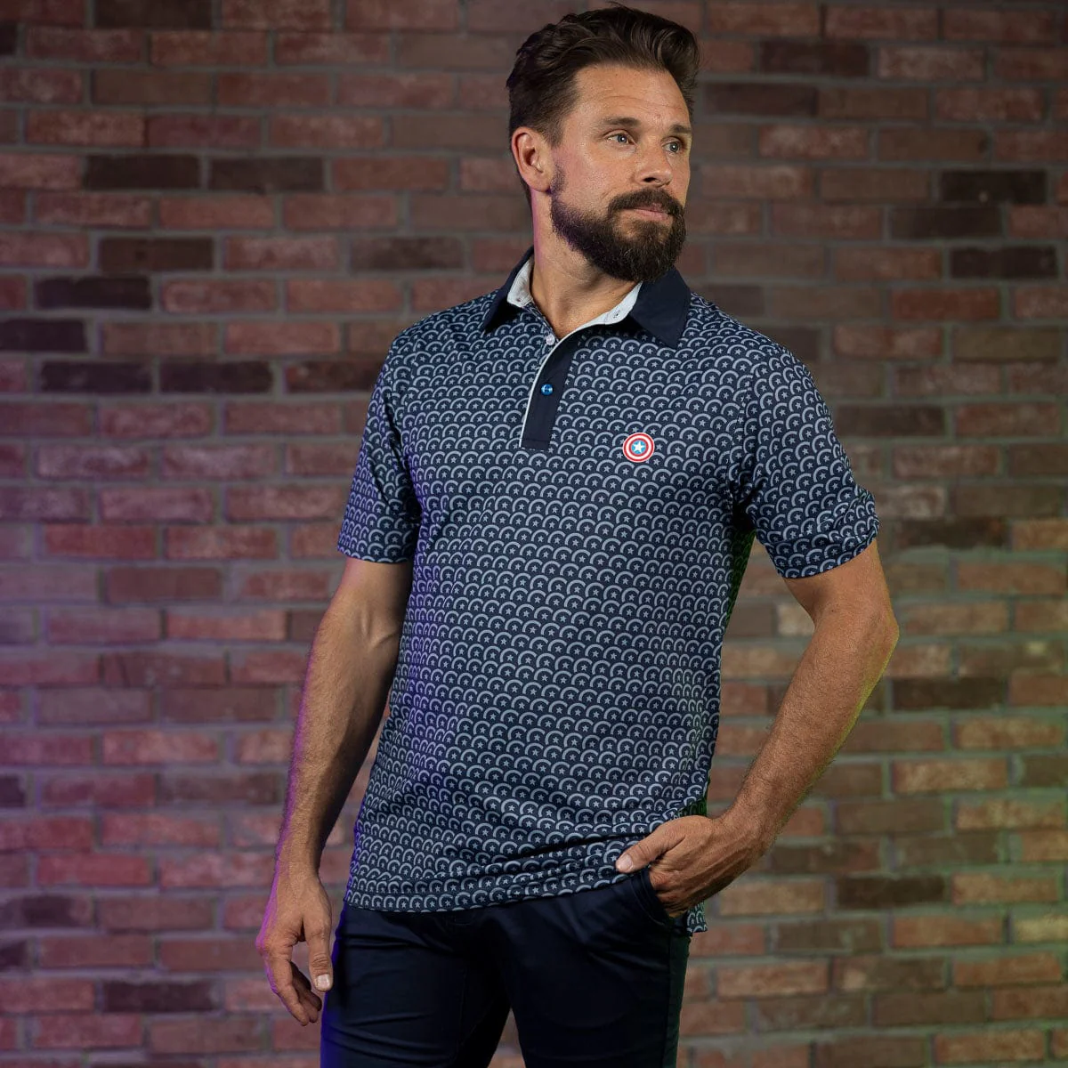Captain America "Virtually Indestructible" – All-Day Polo - Image 2