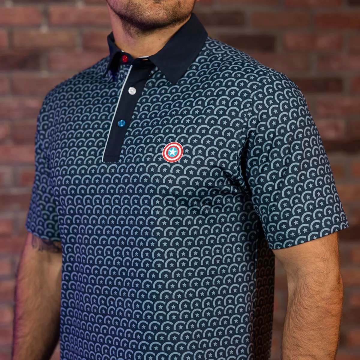 Captain America "Virtually Indestructible" – All-Day Polo - Image 4