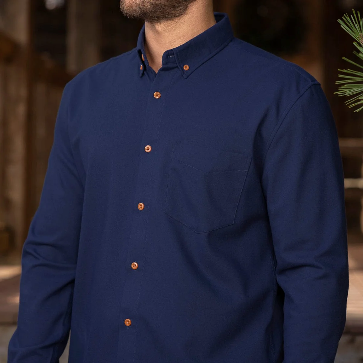 Navy – BorlandFlex™ Long Sleeve Flannel (2024 Fit) - Image 3