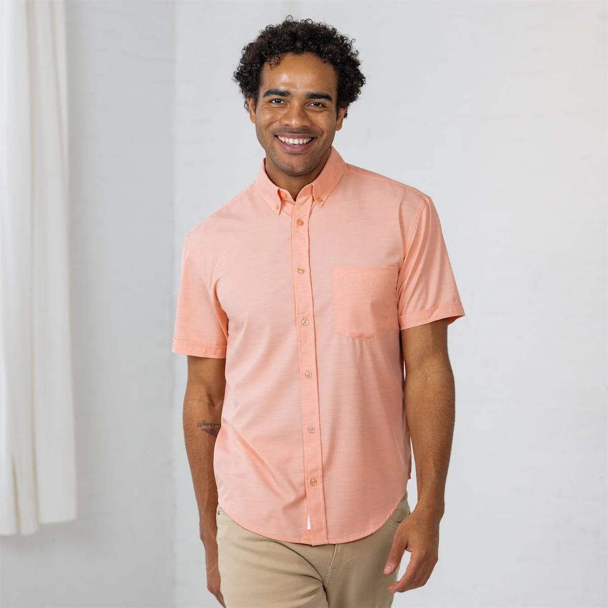 Peach Chaos – KUNUFLEX Short Sleeve Shirt - Image 2