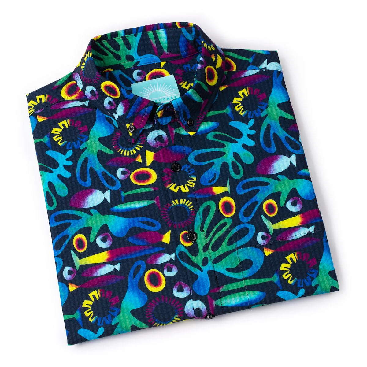 Rad Reef – Stretch Seersucker Short Sleeve Shirt - Image 8