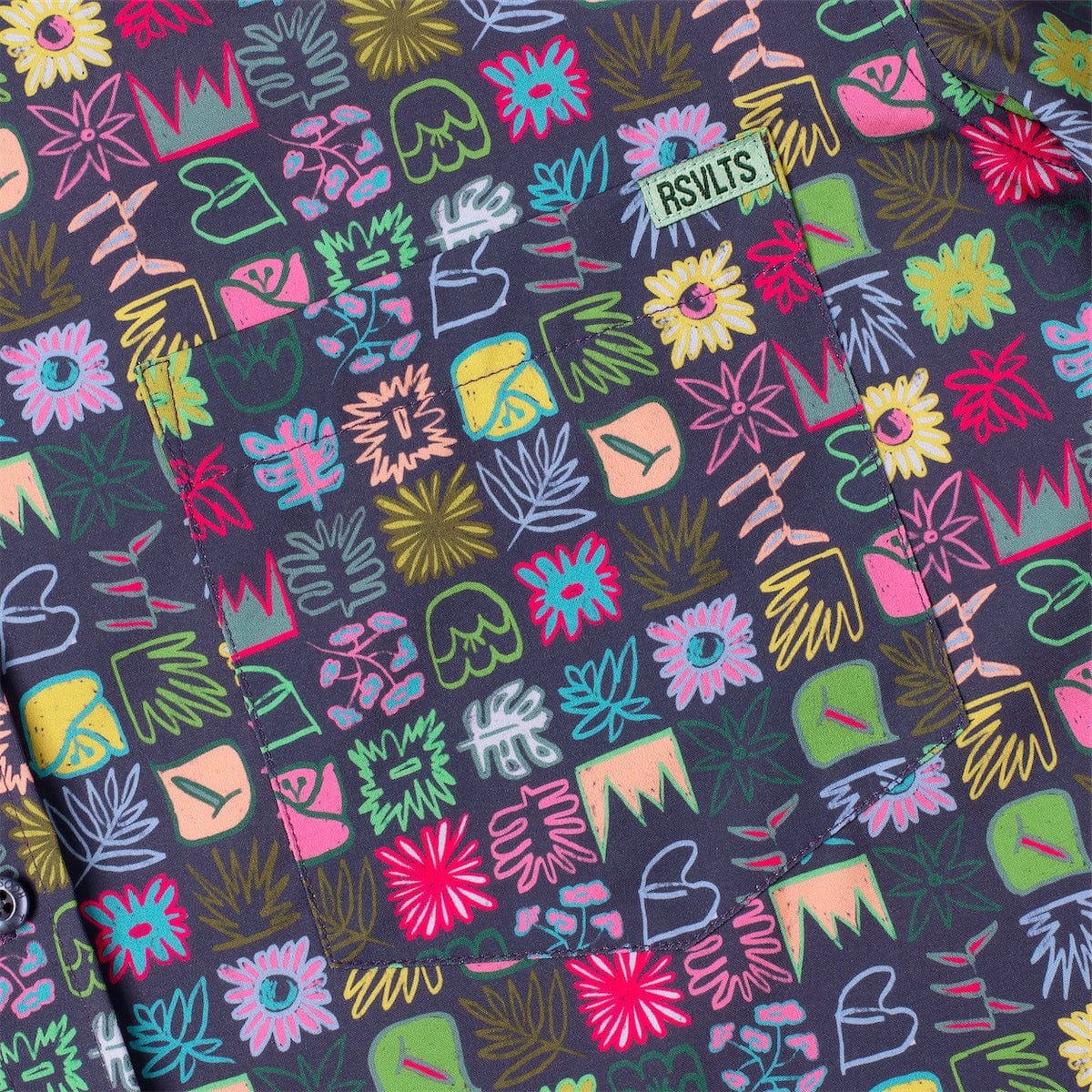 Scribble Squares – KUNUFLEX Short Sleeve Shirt - Image 2