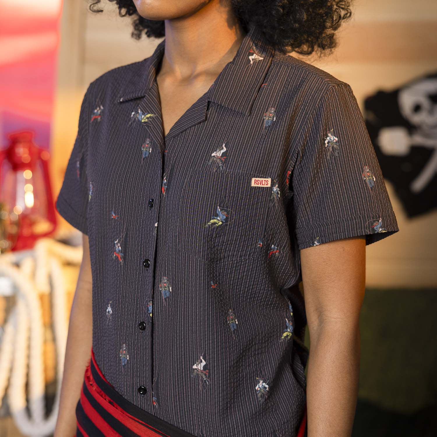 Shiver Me Timbers – Women's Stretch Seersucker Short Sleeve Shirt - Image 3
