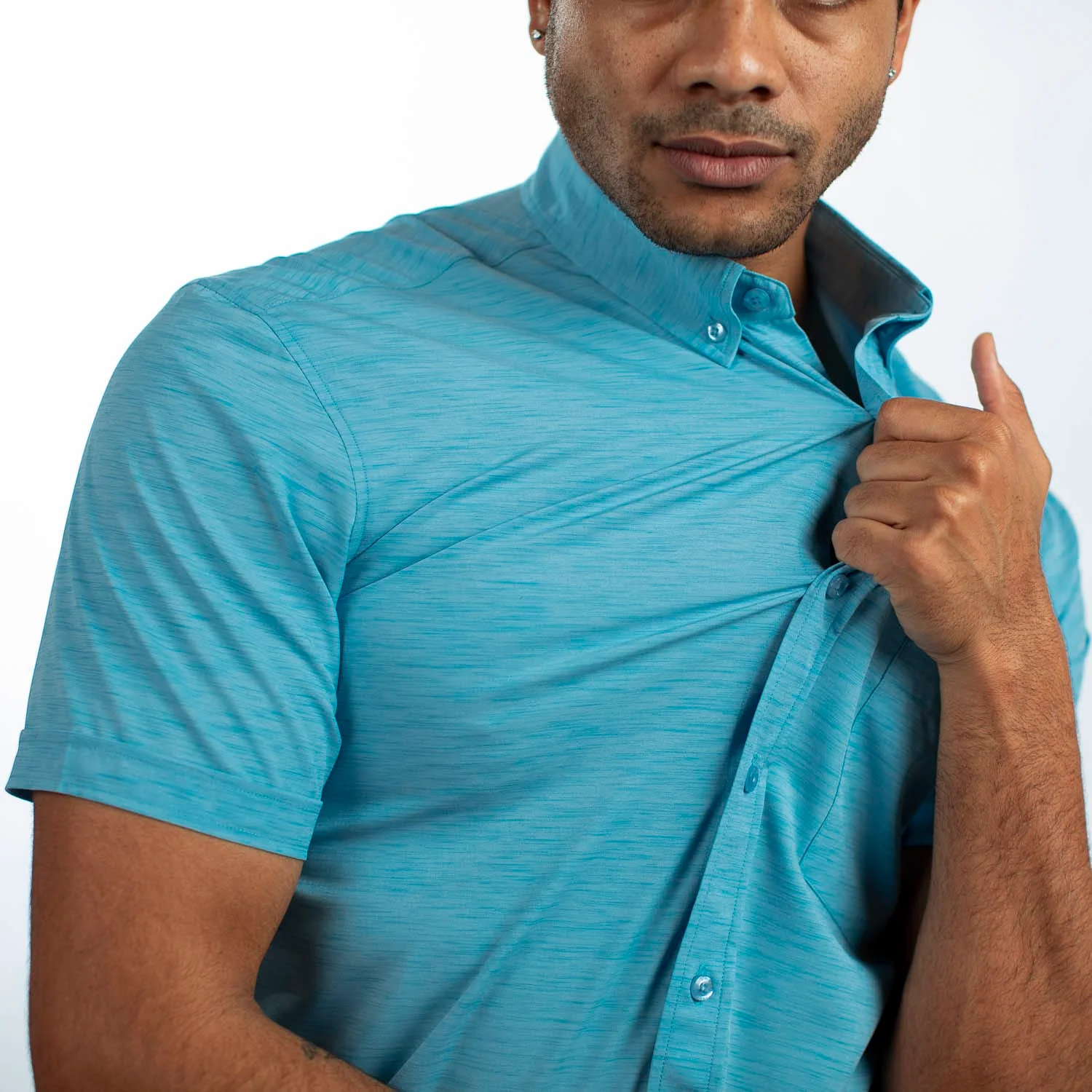 Sky High – Solid Heather KUNUFLEX Short Sleeve Shirt - Image 4
