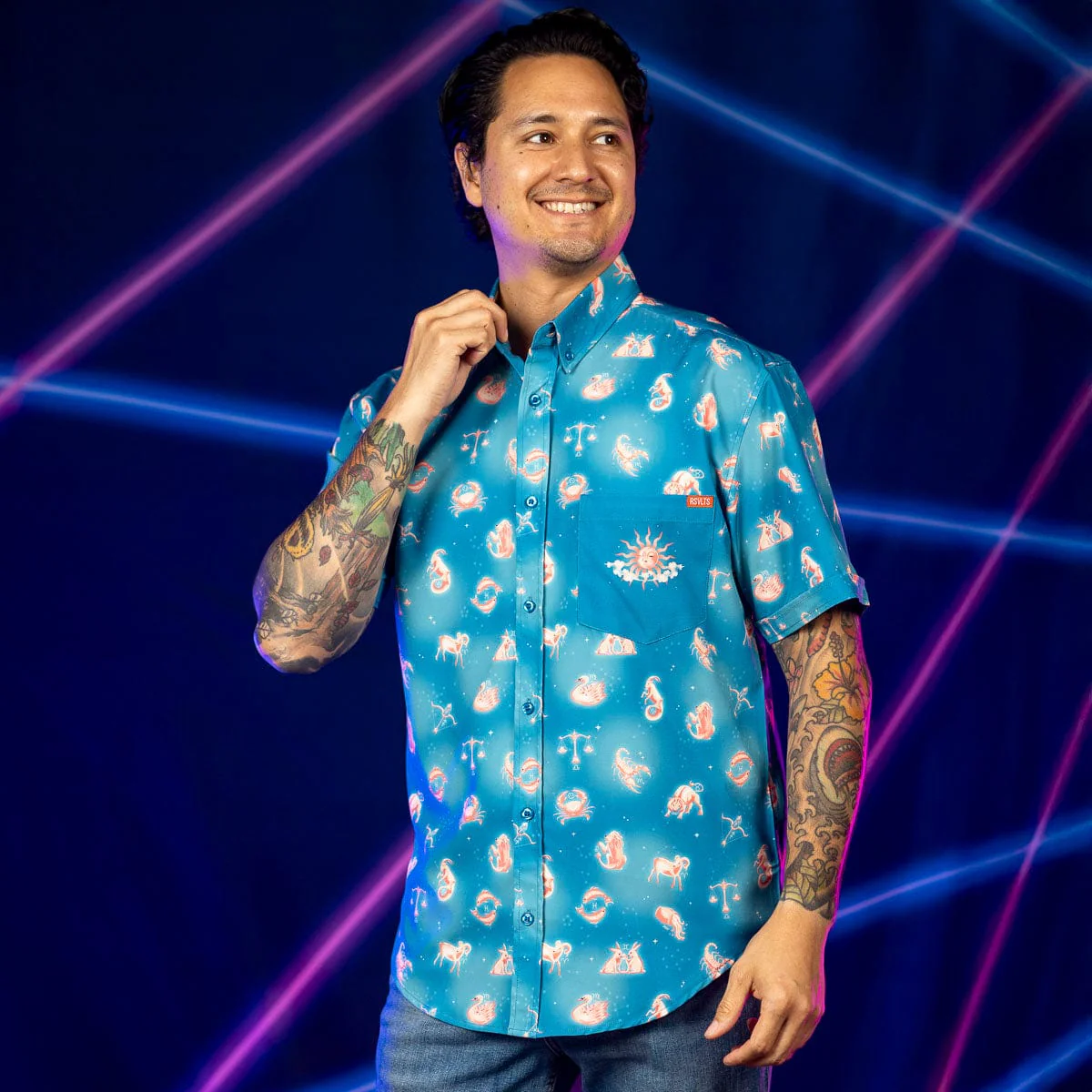 Star-Crossed Cosmos – KUNUFLEX Short Sleeve Shirt  - Image 3