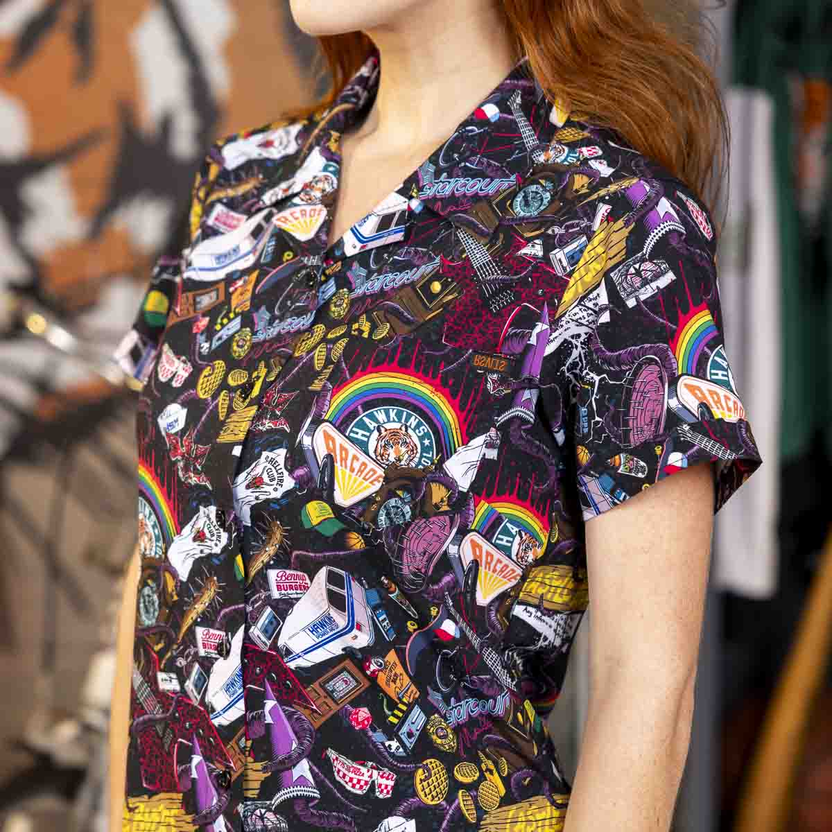 Stranger Things "Dimensions Collide" – Women's KUNUFLEX Short Sleeve Shirt - Image 3