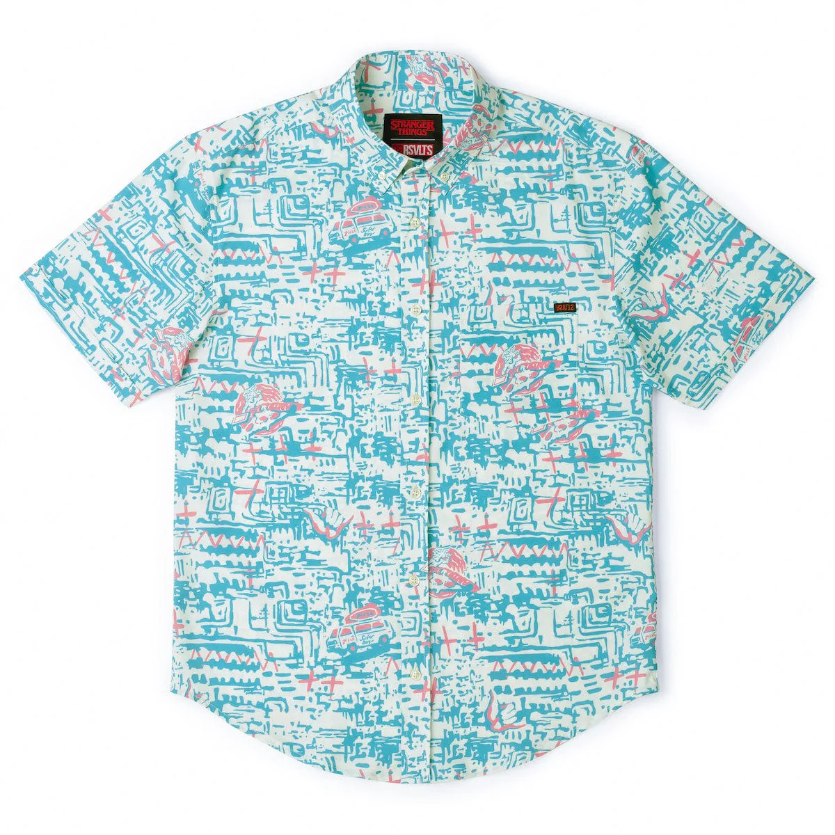 Stranger Things "Surfer Boy Pizza" – KUNUFLEX Short Sleeve Shirt - Image 5