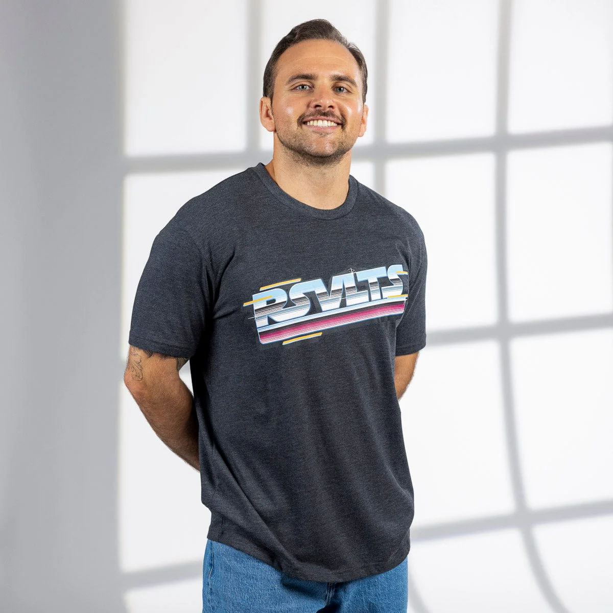 Synthwave RSVLTS – Crewneck Tee - Image 3