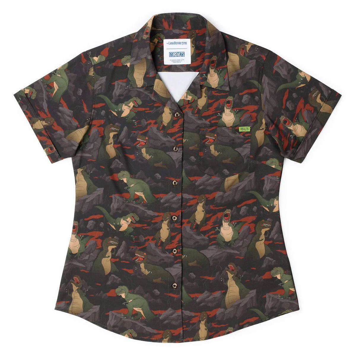 The Land Before Time "The Valley of Teeth" – Women's KUNUFLEX Short Sleeve Shirt - Image 2