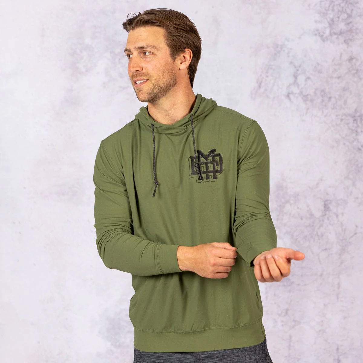 The Monogram (Surplus Olive) – Performance Hoodie - Image 2