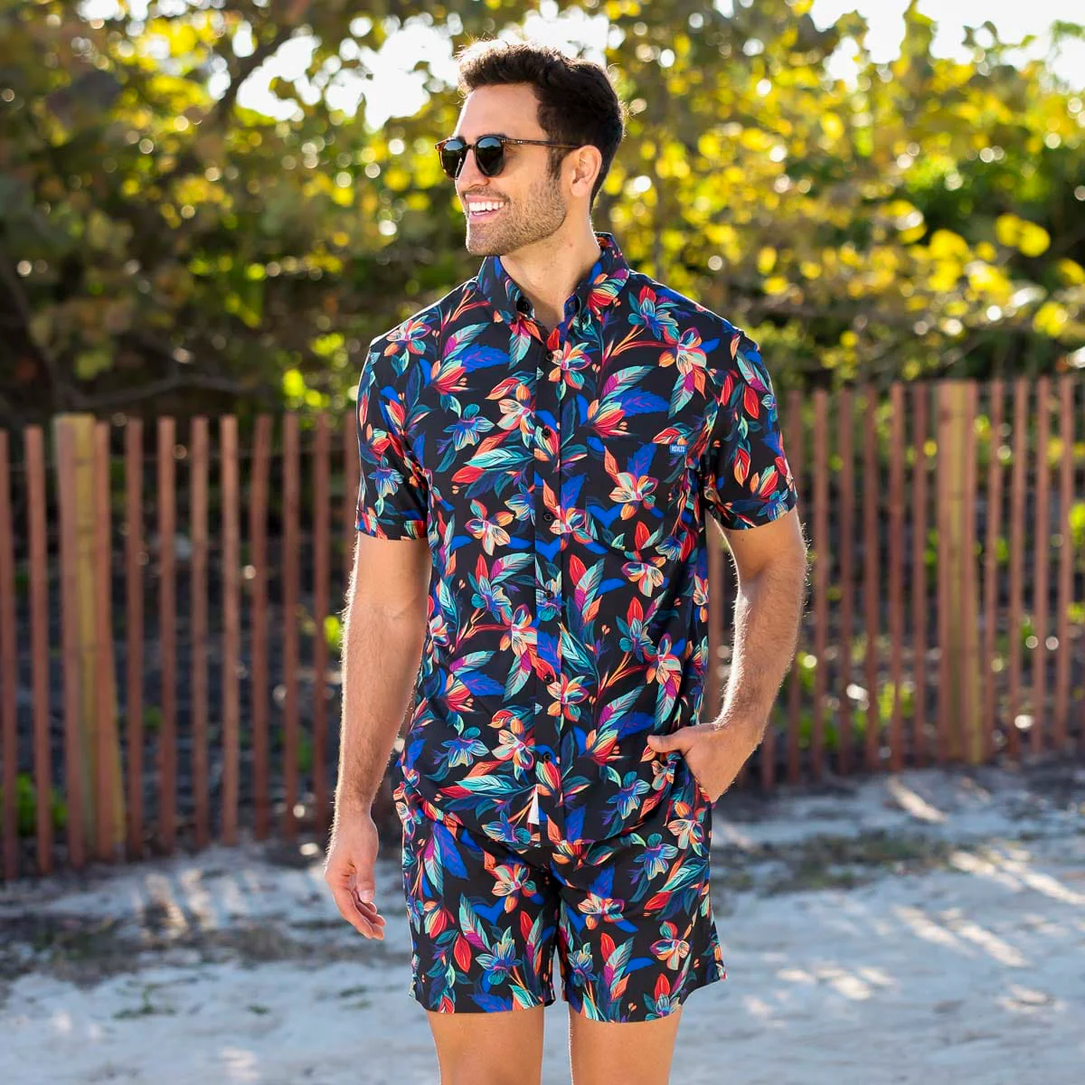 Vibrant Bloom – KUNUFLEX Short Sleeve Shirt - Image 3