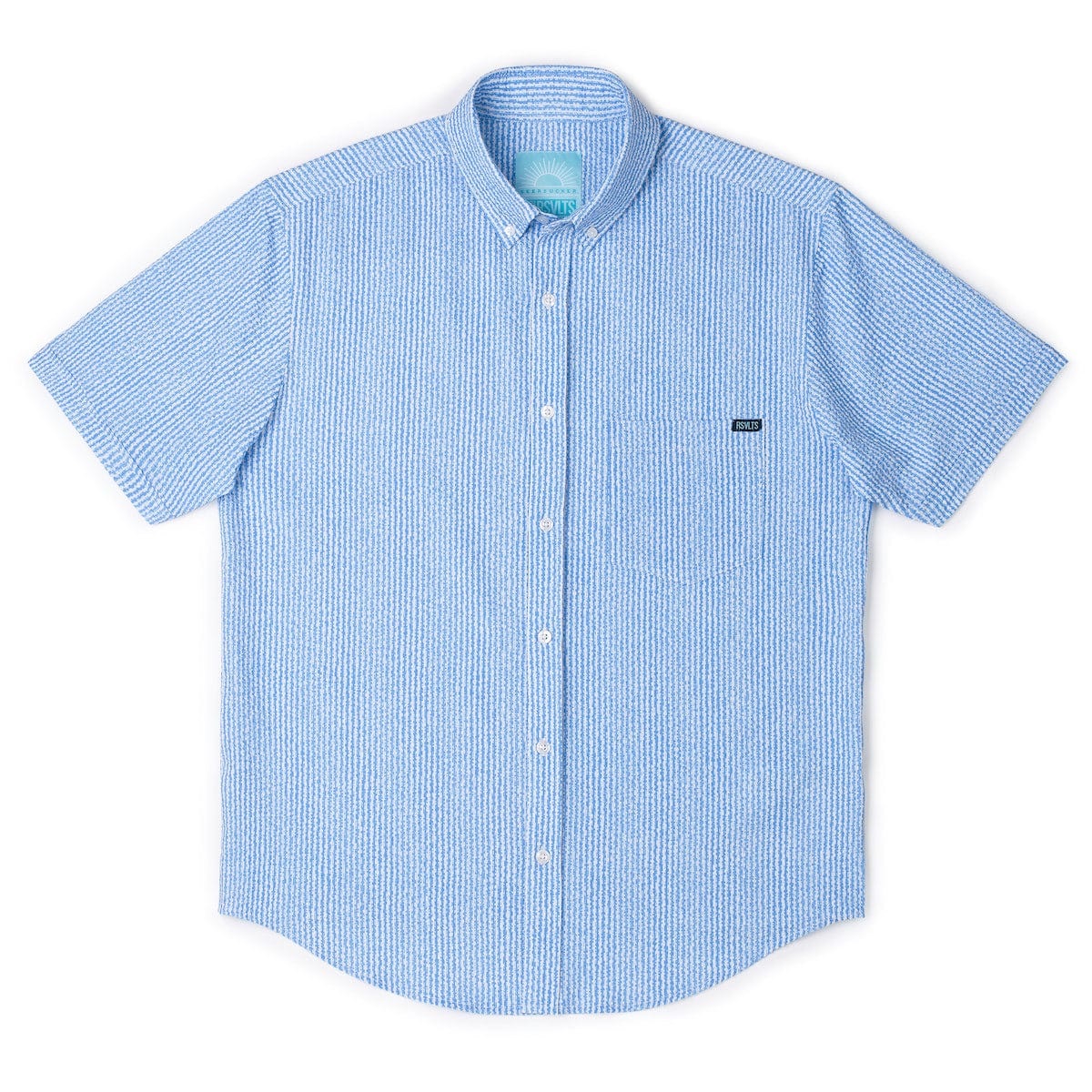 We Sail Without Him – Stretch Seersucker Short Sleeve Shirt - Image 5