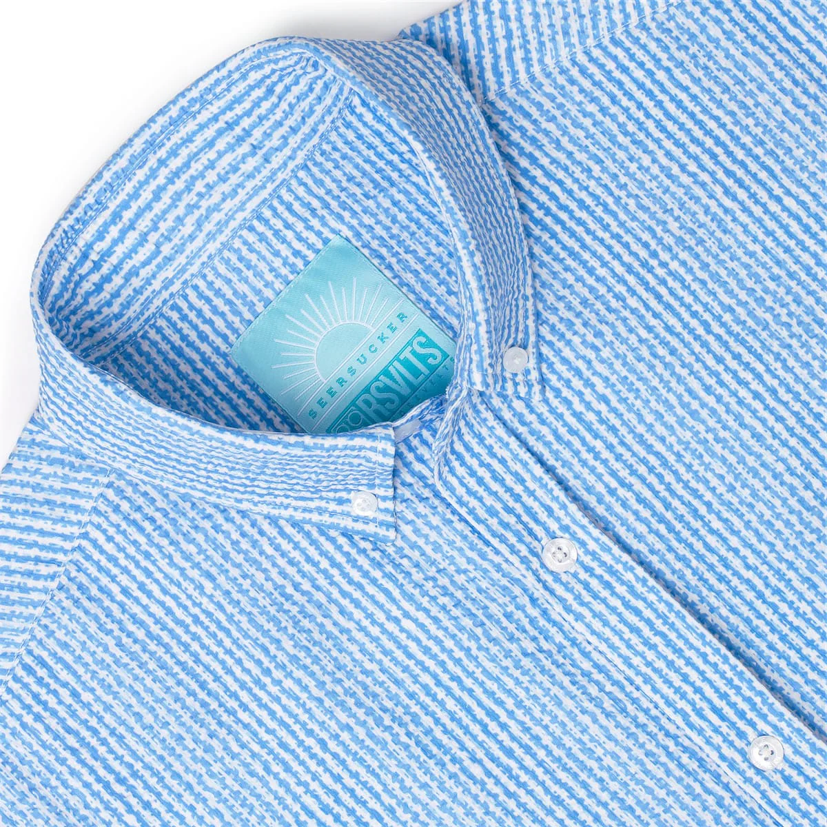 We Sail Without Him – Stretch Seersucker Short Sleeve Shirt - Image 6