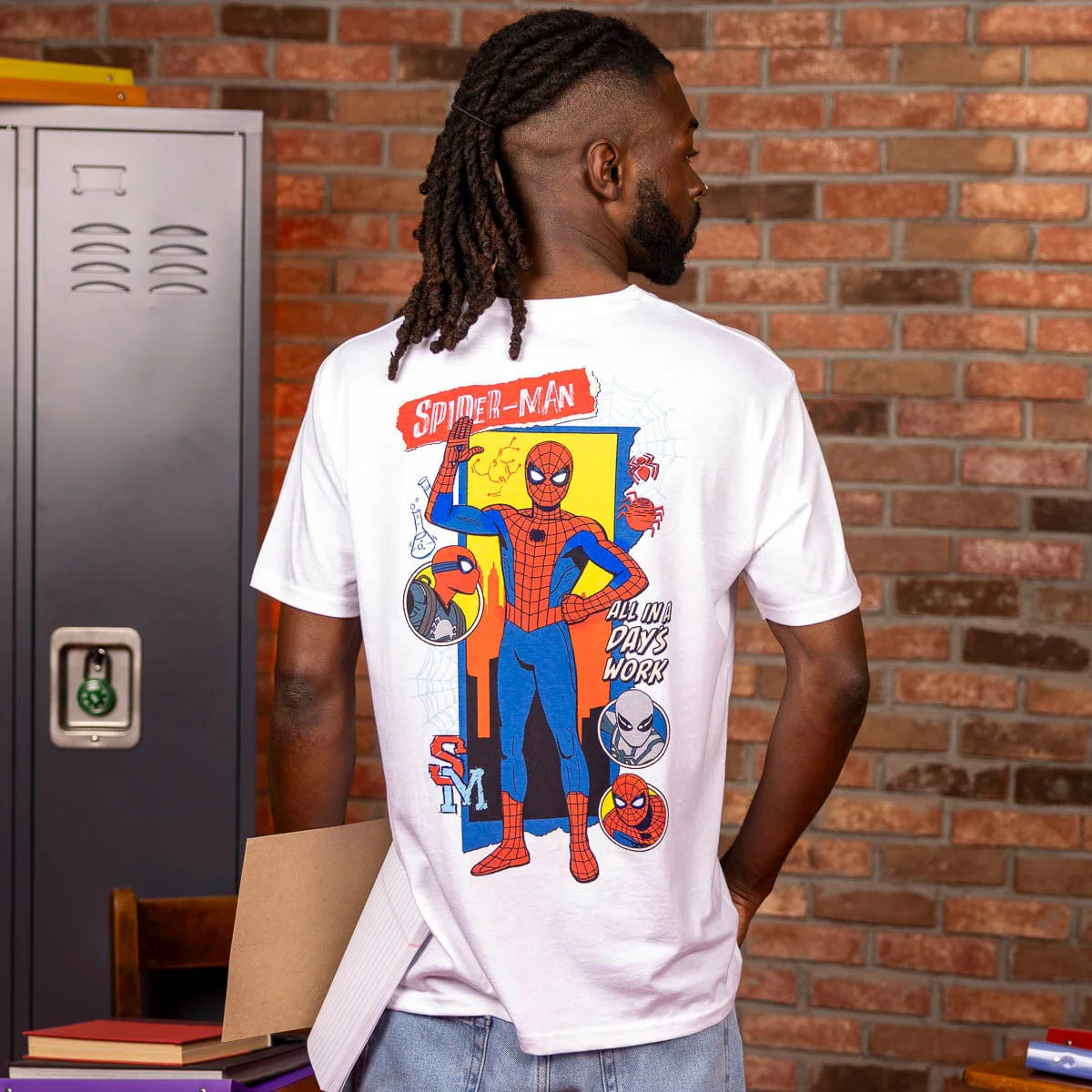 Your Friendly Neighborhood Spider-Man "All in a Day's Work" – Crewneck Tee - Image 4